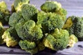 Broccoli (Brassica oleracea var. italica), an edible green plant in the cabbage family (family Brassicaceae Royalty Free Stock Photo