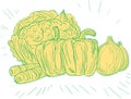 Broccoli Capsicum Onion Drawing