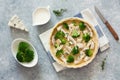 Broccoli , chicken and cheese pie quiche