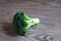 Broccoli Floret on Wood Table