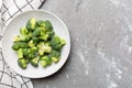 broccoli of fresh green broccoli in bowl over coloredbackground. , close up. Fresh vegetable Royalty Free Stock Photo