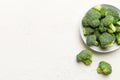 broccoli of fresh green broccoli in bowl over coloredbackground. , close up. Fresh vegetable Royalty Free Stock Photo