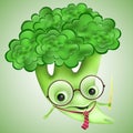 Broccoli in glasses and a striped tie with a magic wand Royalty Free Stock Photo