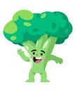 Broccoli illustration of dancing vegetable cheerfull caricature healthy joy fun character