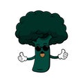 Broccoli cool mascot Illustration Vector