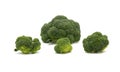 Broccoli isolated white. Set of fresh broccoli Royalty Free Stock Photo