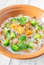 Broccoli mushroom cellophane noodles