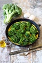 Omelet with broccoli and eggs. Royalty Free Stock Photo