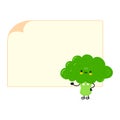 Cute funny broccoli poster character. Vector hand drawn cartoon kawaii character illustration. Isolated white background Royalty Free Stock Photo