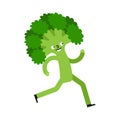 Broccoli is running. Sports vegetable. Vector illustration