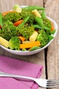 Broccoli salad with carrot ,baby corn and snap pea