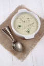 Broccoli stilton soup in a bowl Royalty Free Stock Photo