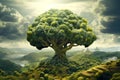 Broccoli Tree. Fantasy Landscape