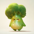 A broccoli vegetable 3d realistic character Royalty Free Stock Photo