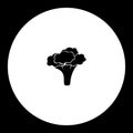 Broccoli vegetable simple silhouette black icon eps10