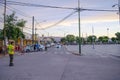 Brochero square, Argentina at sunset Royalty Free Stock Photo