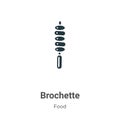 Brochette vector icon on white background. Flat vector brochette icon symbol sign from modern food collection for mobile concept