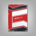 Brochure book or flyer with abstract blue red stripes template