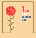 Happy Labour Day With Rose Greeting Card