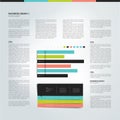 Brochure, Booklet page, text layout. Magazine layout for infographics. Web template