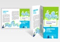 Brochure, booklet z-fold layout. Editable design template