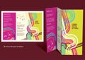 Brochure, booklet z-fold layout. Editable design template.