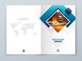 Brochure Cover Background Design. Blue Corporate Template Layout for Business Annual Report, Catalog, Magazine or Flyer Royalty Free Stock Photo