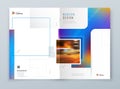 Brochure Cover Background Design. Blue Corporate Template Layout for Business Annual Report, Catalog, Magazine or Flyer Royalty Free Stock Photo