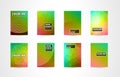 A4 Brochure Cover Mininal Design with Geometric shapes, colorful gradients and space for text, header, footer and titles. Futurist