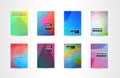 A4 Brochure Cover Mininal Design with Geometric shapes, colorful gradients and space for text, header, footer and titles. Futurist