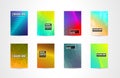 A4 Brochure Cover Mininal Design with Geometric shapes, colorful gradients and space for text