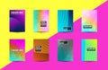 A4 Brochure Cover Mininal Design with Geometric shapes, colorful gradients Royalty Free Stock Photo