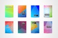 A4 Brochure Cover Mininal Design with Geometric shapes, colorful gradients