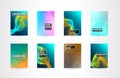 A4 Brochure Cover Mininal Design with Geometric shapes, colorful gradients Royalty Free Stock Photo