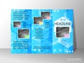 Brochure design template, business broadsheet concept, background