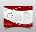Brochure design, brochure template, creative tri-fold trend brochure. Trendy minimalist flat geometric design. Vertical a4 format