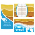 Brochure with ealistic sand in sunset lights illus