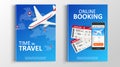 Brochure or flaer travel and online bookung concept. Travel template of flyear, magazines, posters, book cover, banners