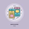 Brochure, flat design thin line banner. Vector illustration. Royalty Free Stock Photo