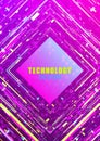 Brochure, flyer template. Glitch error effect. Futuristic digital technology background. Vector design Royalty Free Stock Photo