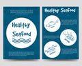 Brochure flyers template with healthy seafood