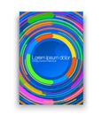 Brochure layout with colorful circles. Colorful flat design of poster with vivid circles and logo space in middle.