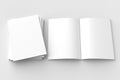 Brochure, magazine, book or catalog mock up isolated on soft gray background. 3D illustrating. Royalty Free Stock Photo