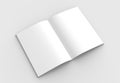 Brochure, magazine, book or catalog mock up isolated on soft gray background. 3D illustrating. Royalty Free Stock Photo