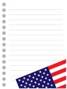 American flag symbols corner on a notebook sheet. Royalty Free Stock Photo