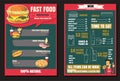 Brochure or poster Restaurant fast foods menu with people vector