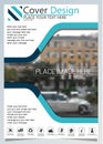 Brochure template for annual technology related reposts,vector design a4 layout with space for text and photos blue seven