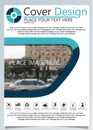 Brochure template for annual technology related reposts,vector design a4 layout with space for text and photos blue ten