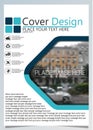 Brochure template for annual technology related reposts,vector design a4 layout with space for text and photos blue two