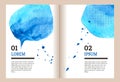Brochure template with blue watercolor spot